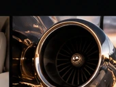 Private jet engine detail
